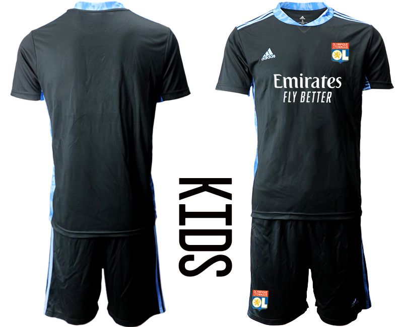 Youth 2020-2021 club Olympique Lyonnais black goalkeeper Soccer Jerseys